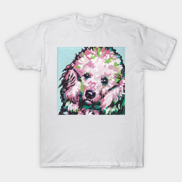 Standard Poodle Dog Bright colorful pop dog art T-Shirt by bentnotbroken11